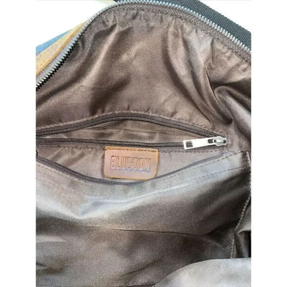 BLUBOON Weekender Overnight Duffel Bag Canvas Leather Rustic‎ 20x9x16